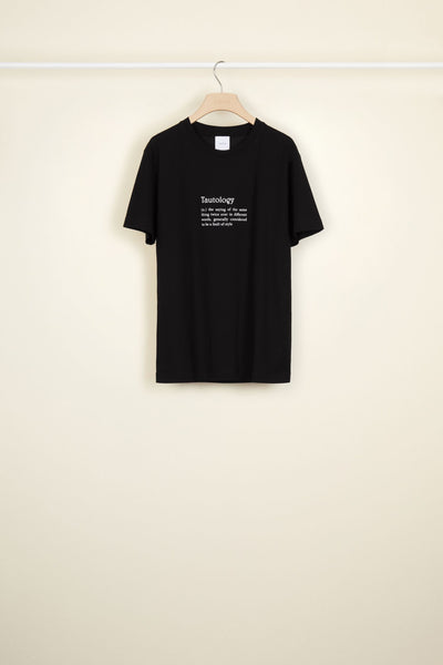 T-shirt Tautology en coton bio
 - Noir Tautology