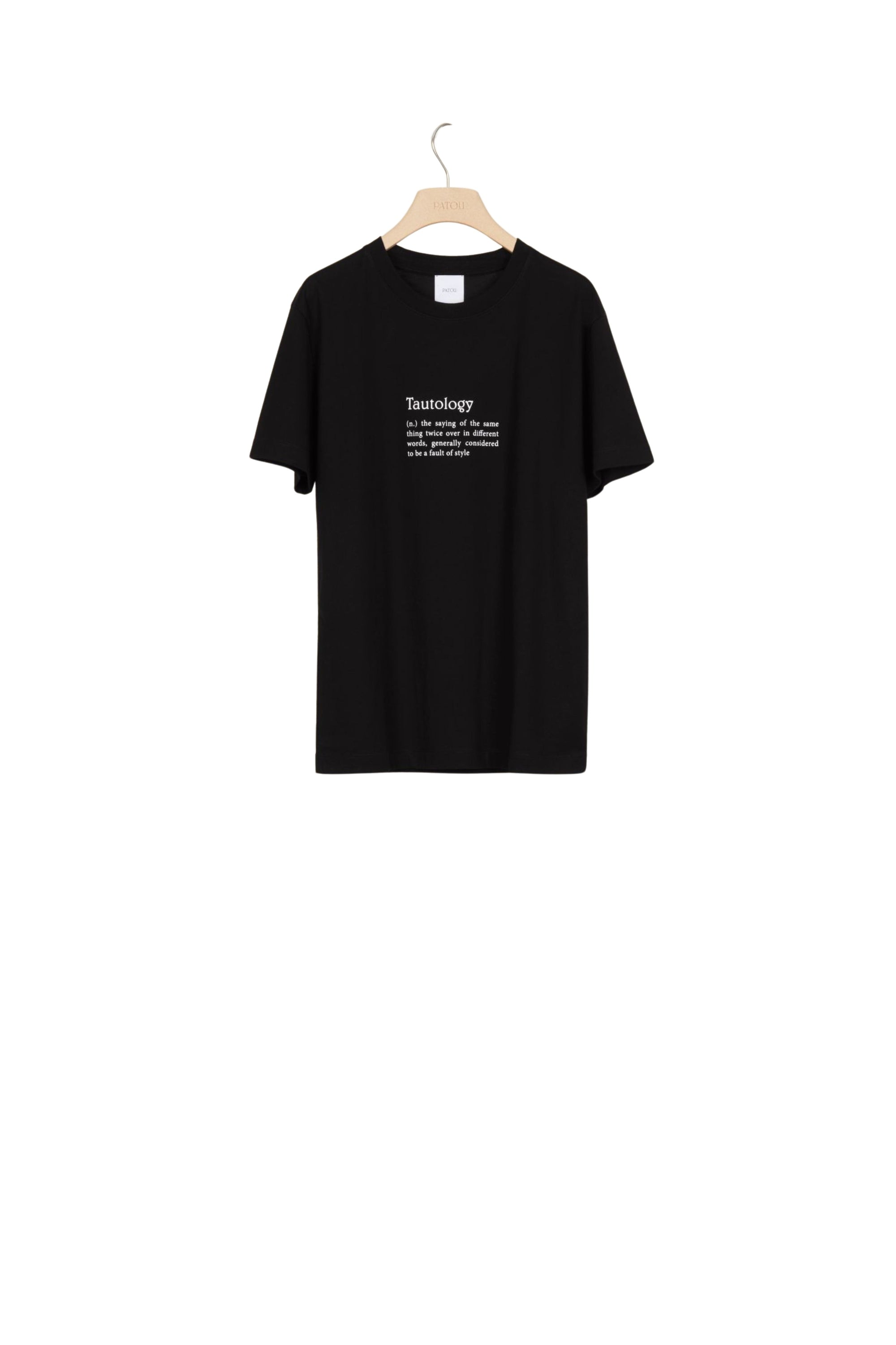 Organic cotton Tautology T-shirt
  - Black Tautology
