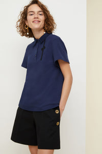 Cotton logo polo shirt - Navy