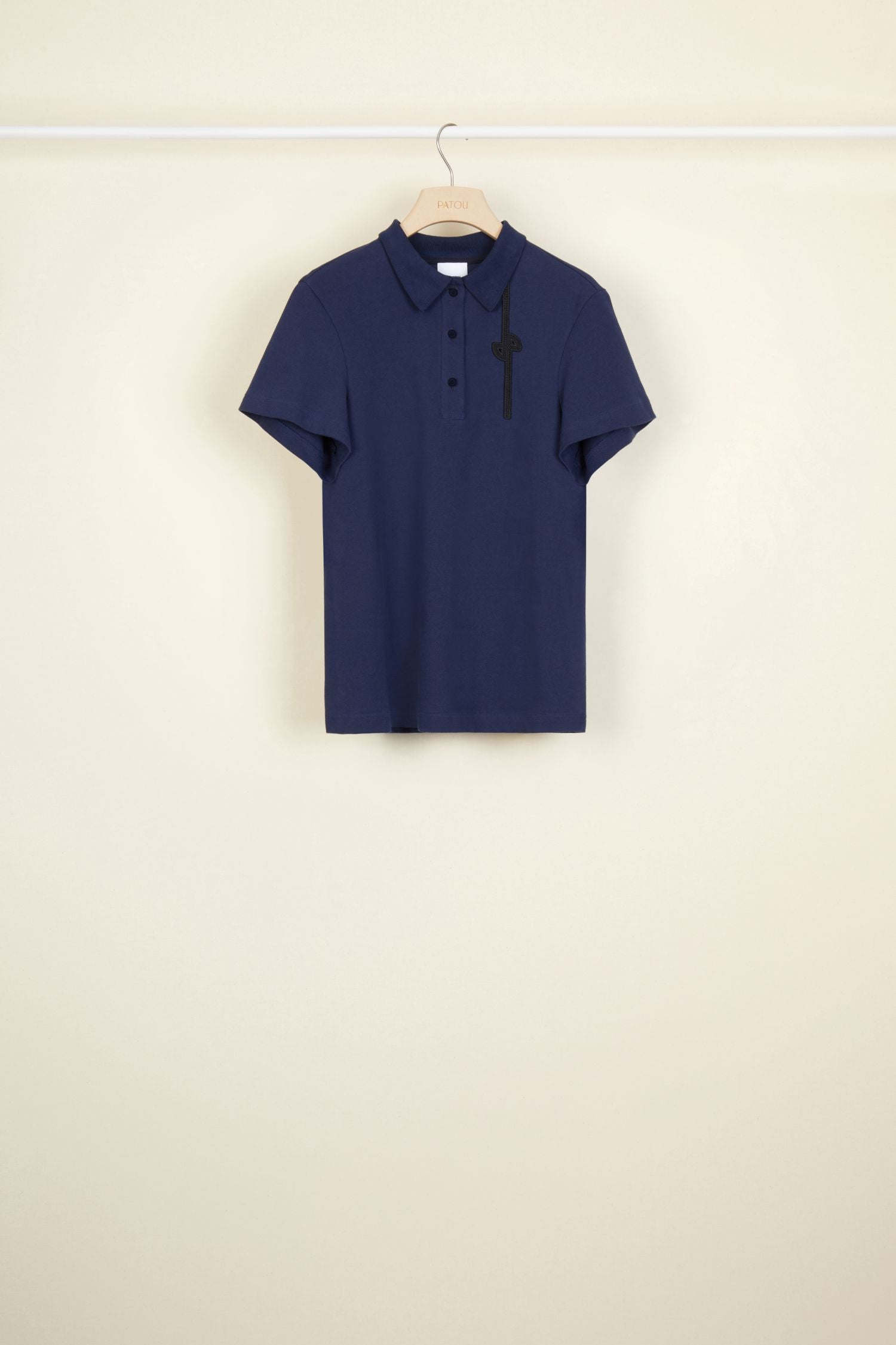 Polo à logo en coton - Bleu Marine