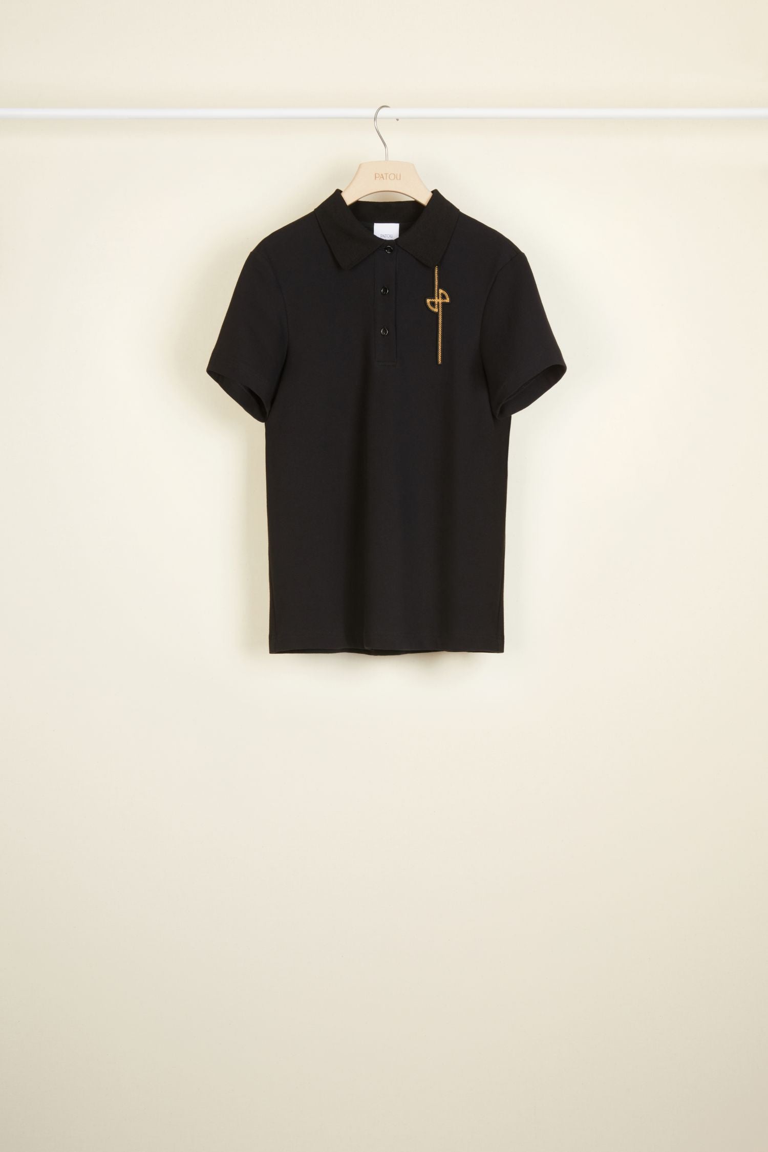 Polo à logo en coton - Noir
