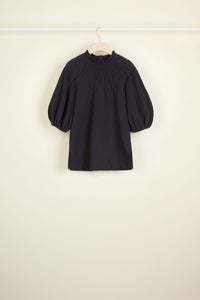Cotton turtleneck sweatshirt - Navy blue
