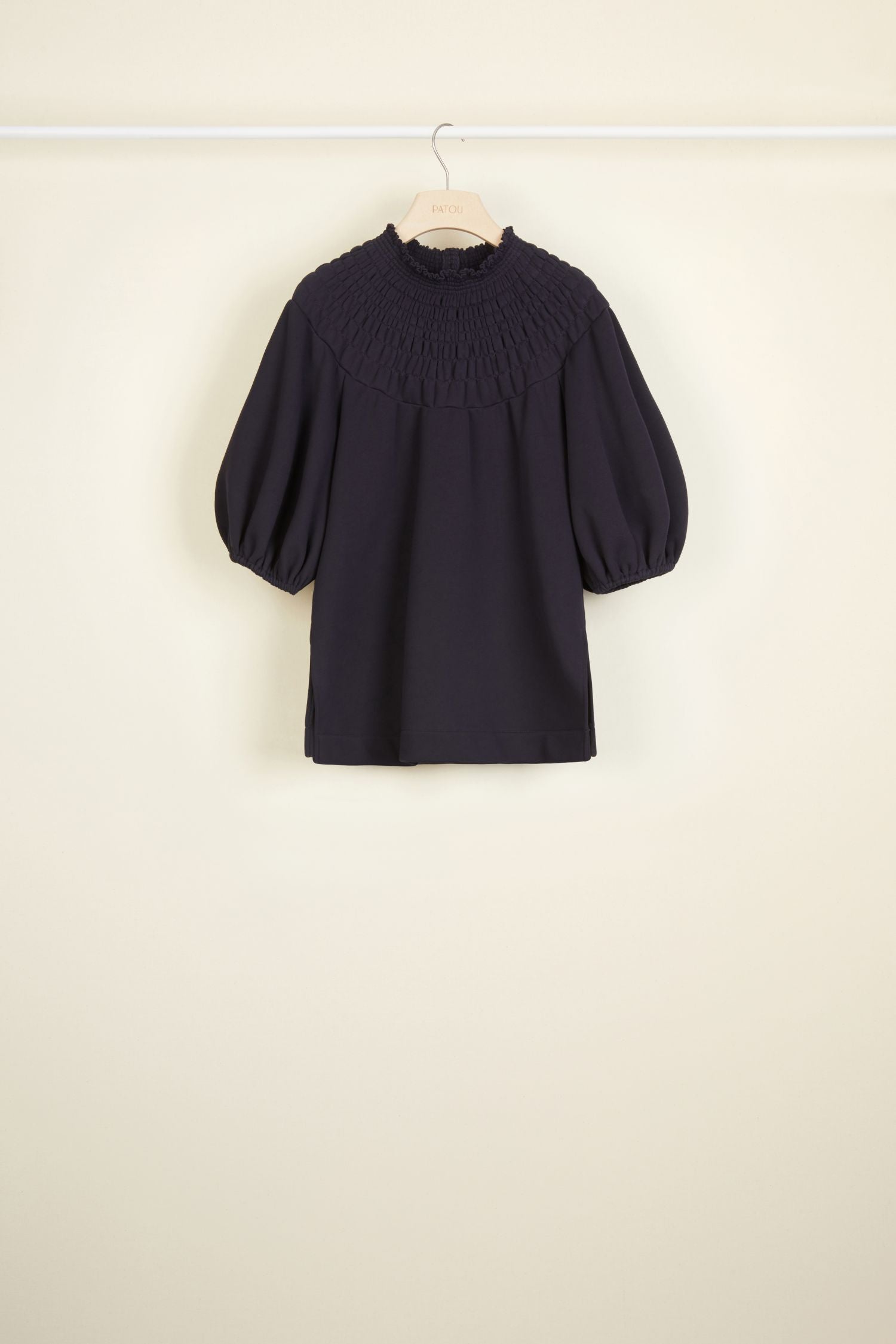 Cotton turtleneck sweatshirt - Navy blue