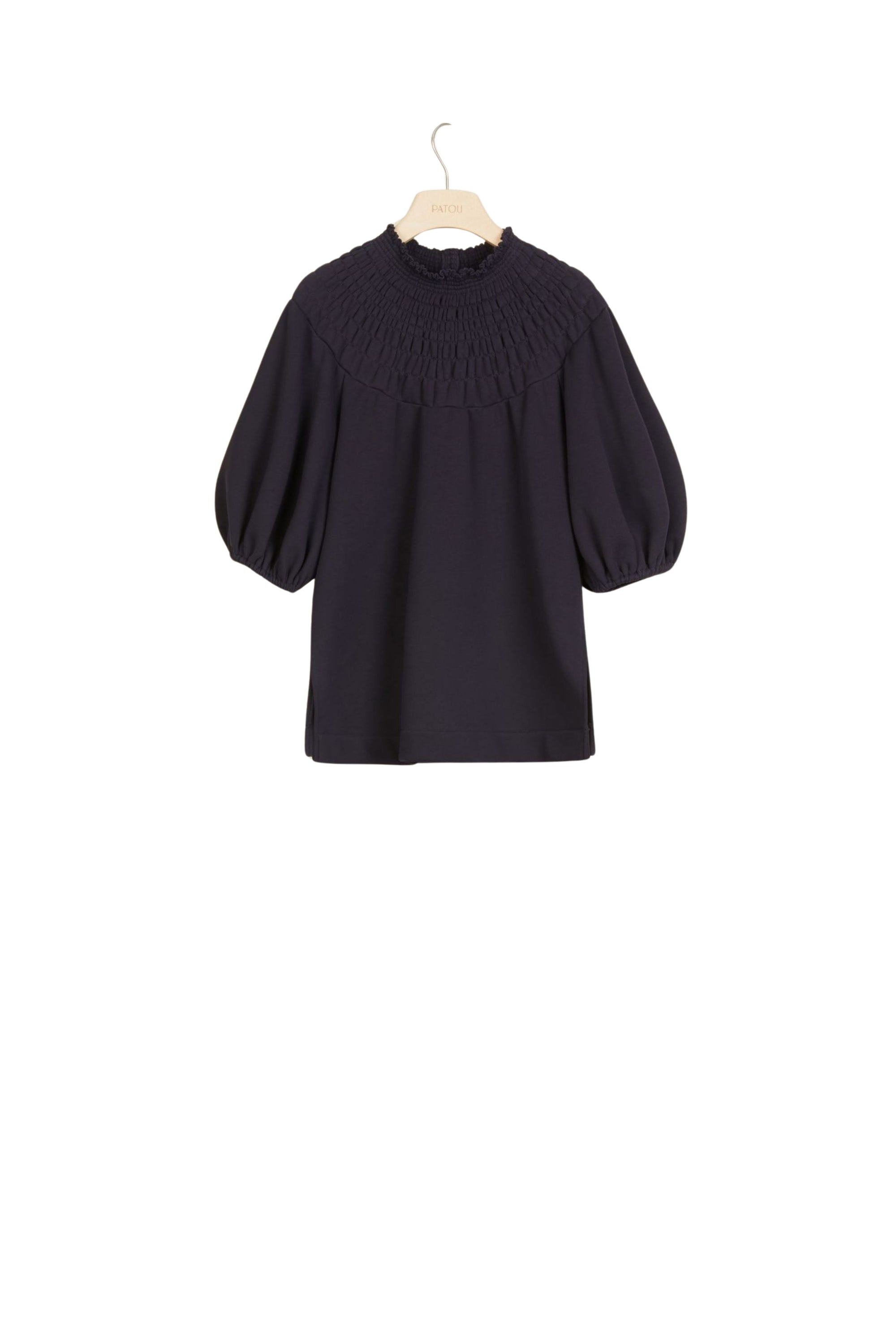 Cotton turtleneck sweatshirt - Navy blue