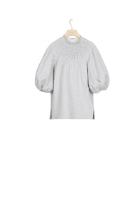 Sweat à col smocké - Gris