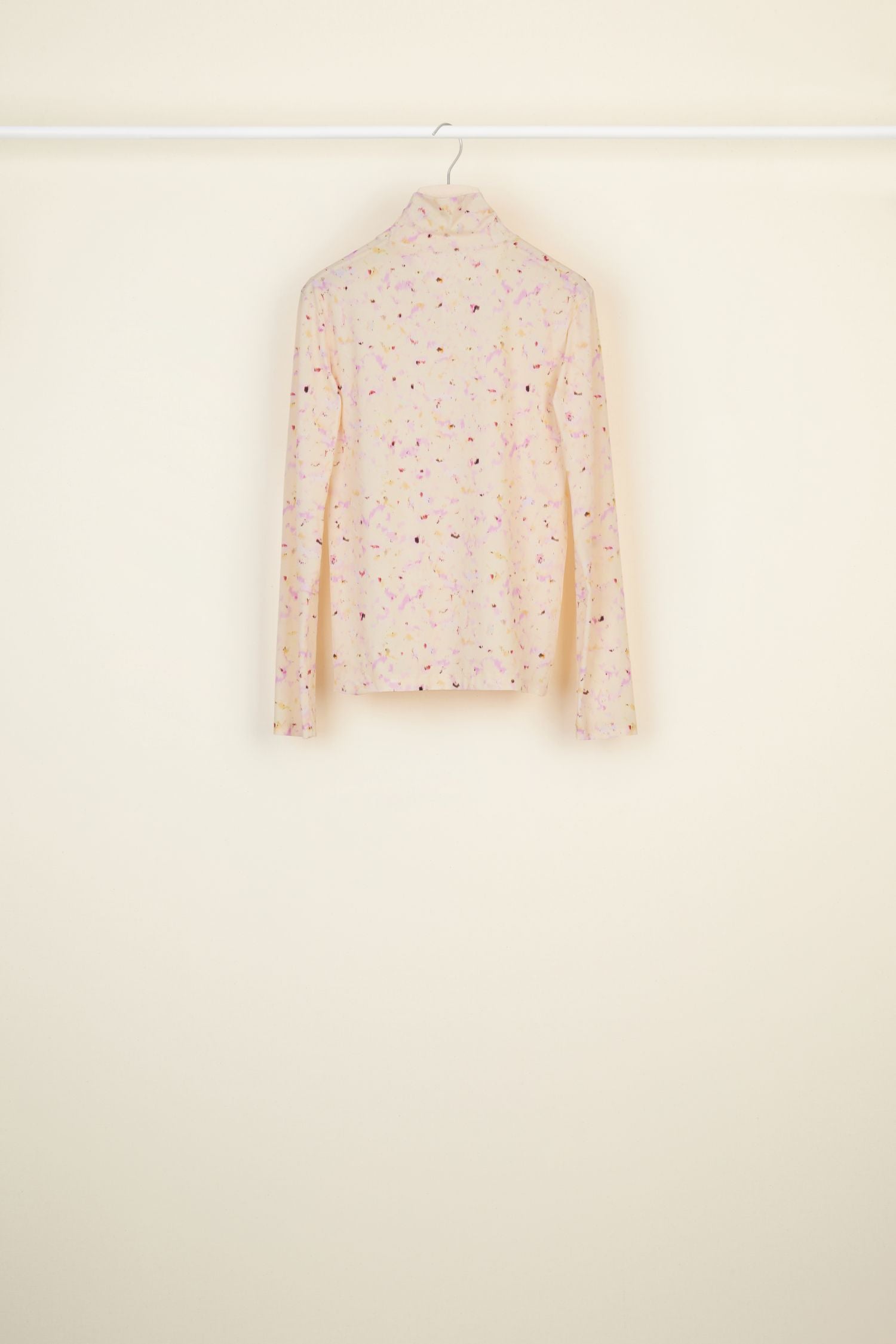 Printed jersey top with stand-up collar - 11h au bois print