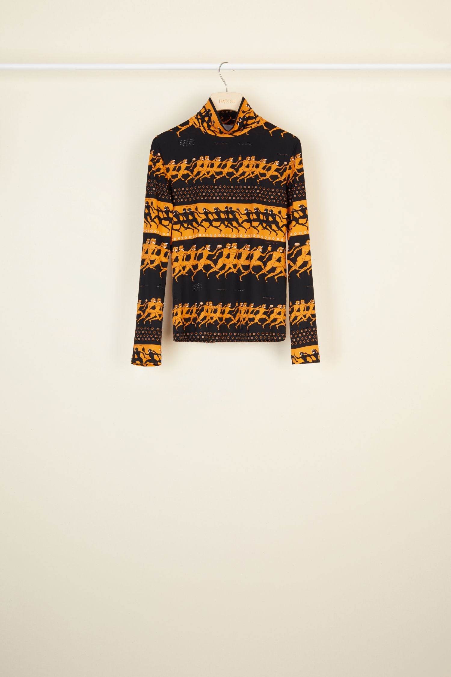 Printed jersey top with stand-up collar - Sport Education
