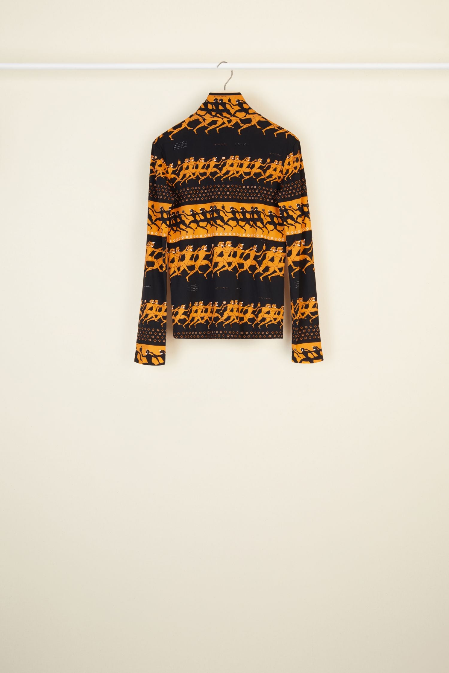 Printed jersey top with stand-up collar - Sport Education