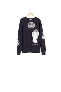 Sweatshirt oversize imprimé - Bleu Marine
