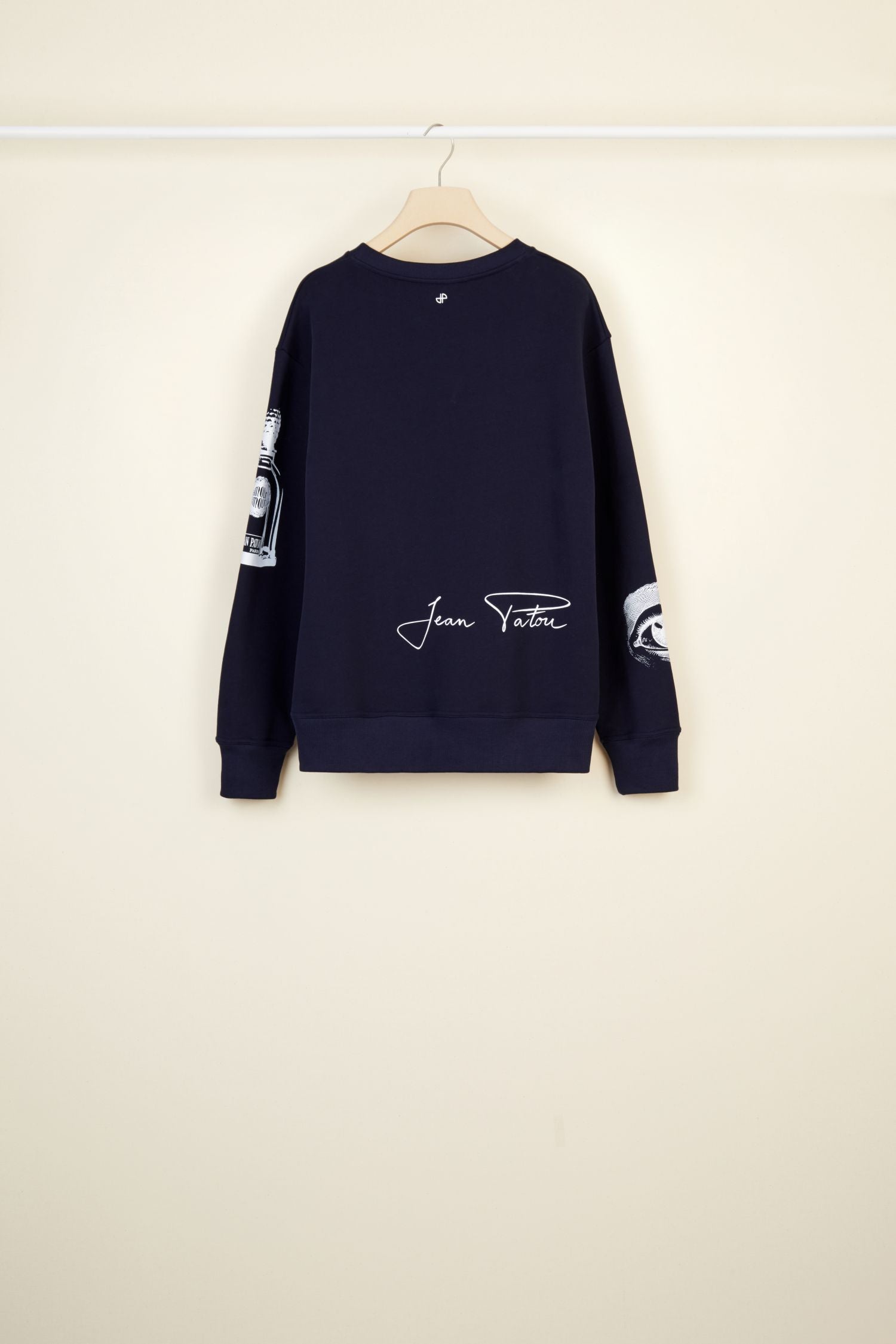 Sweatshirt oversize en coton imprimé - Bleu Marine