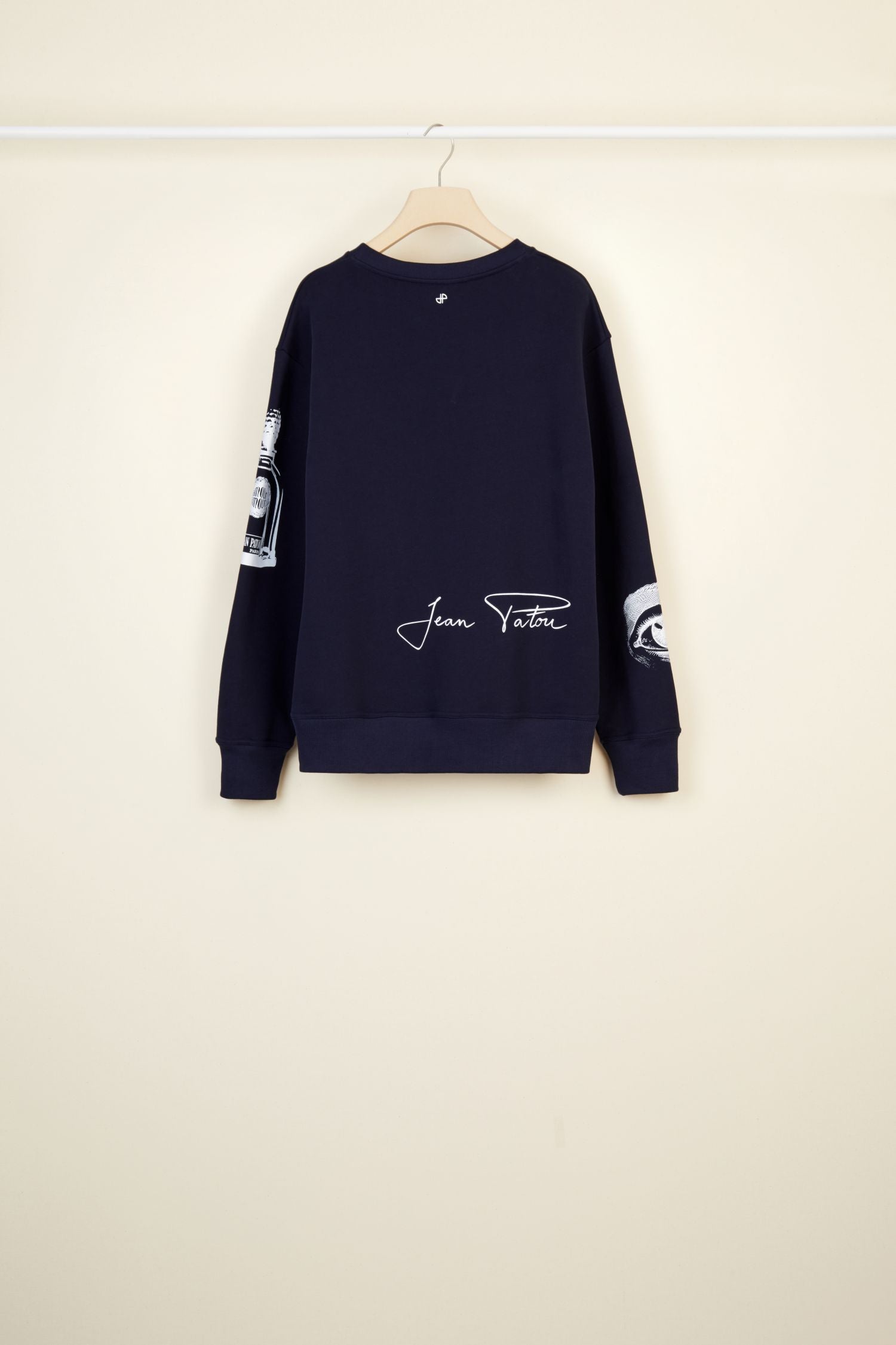 Oversized printed cotton sweatshirt - Navy blue