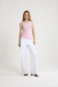 Primrose Pink / Débardeur à logo Patou en coton bio