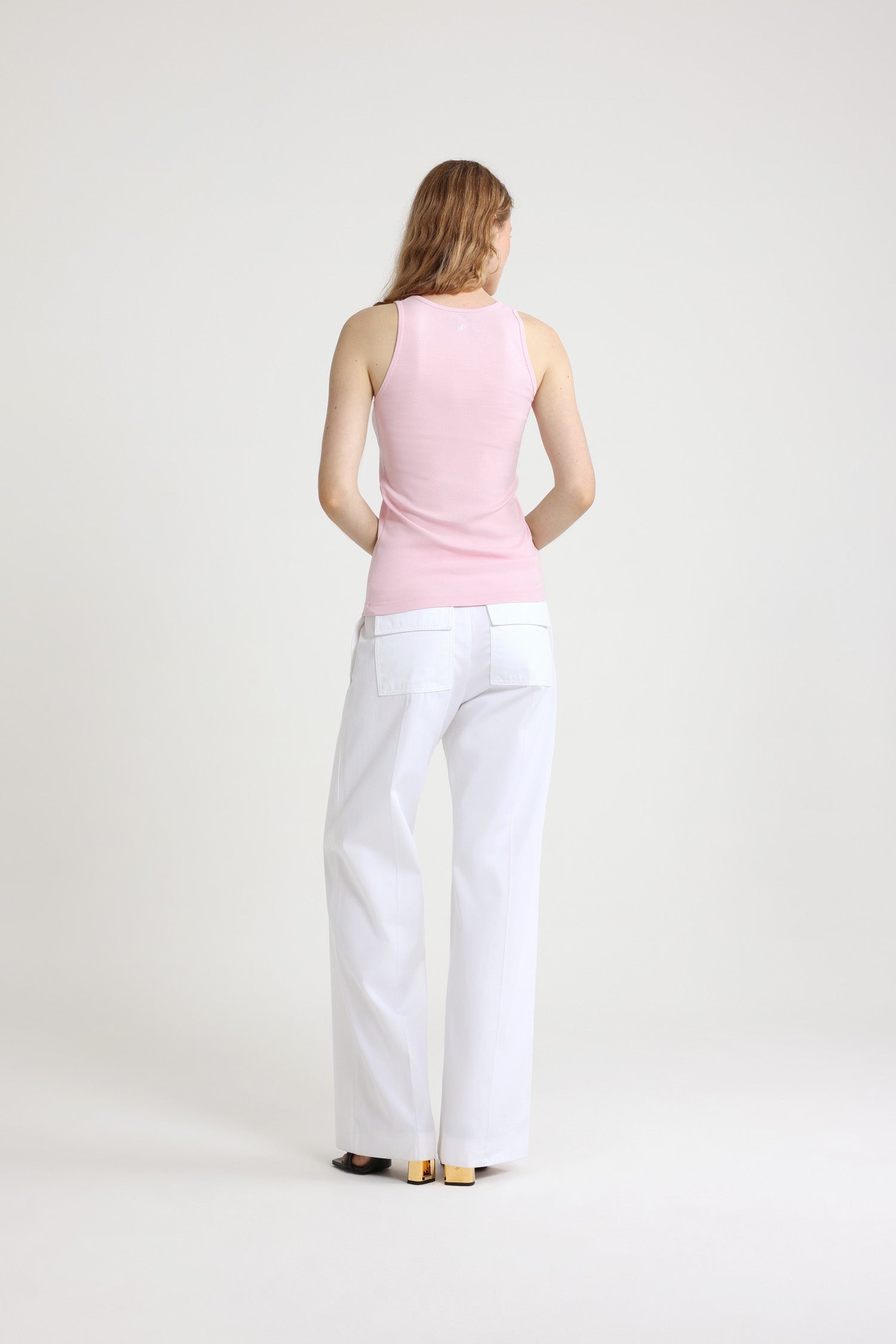 Primrose Pink / Débardeur à logo Patou en coton bio