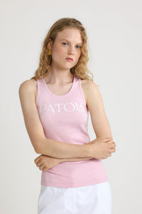 Primrose Pink / Débardeur à logo Patou en coton bio