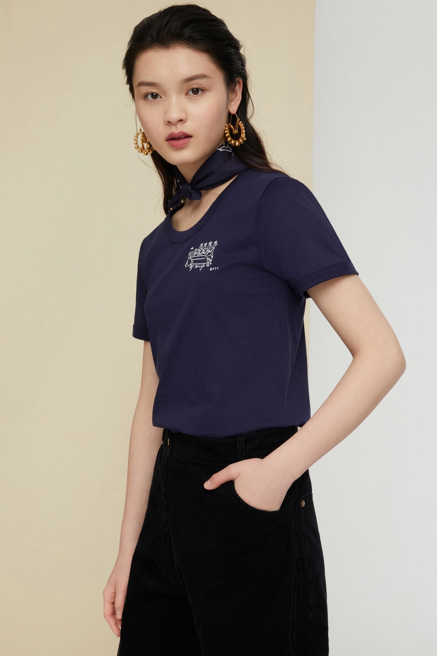 T-shirt Bosc en coton bio - Encre