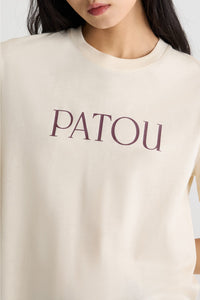 Patou cotton round-neck T-shirt - White