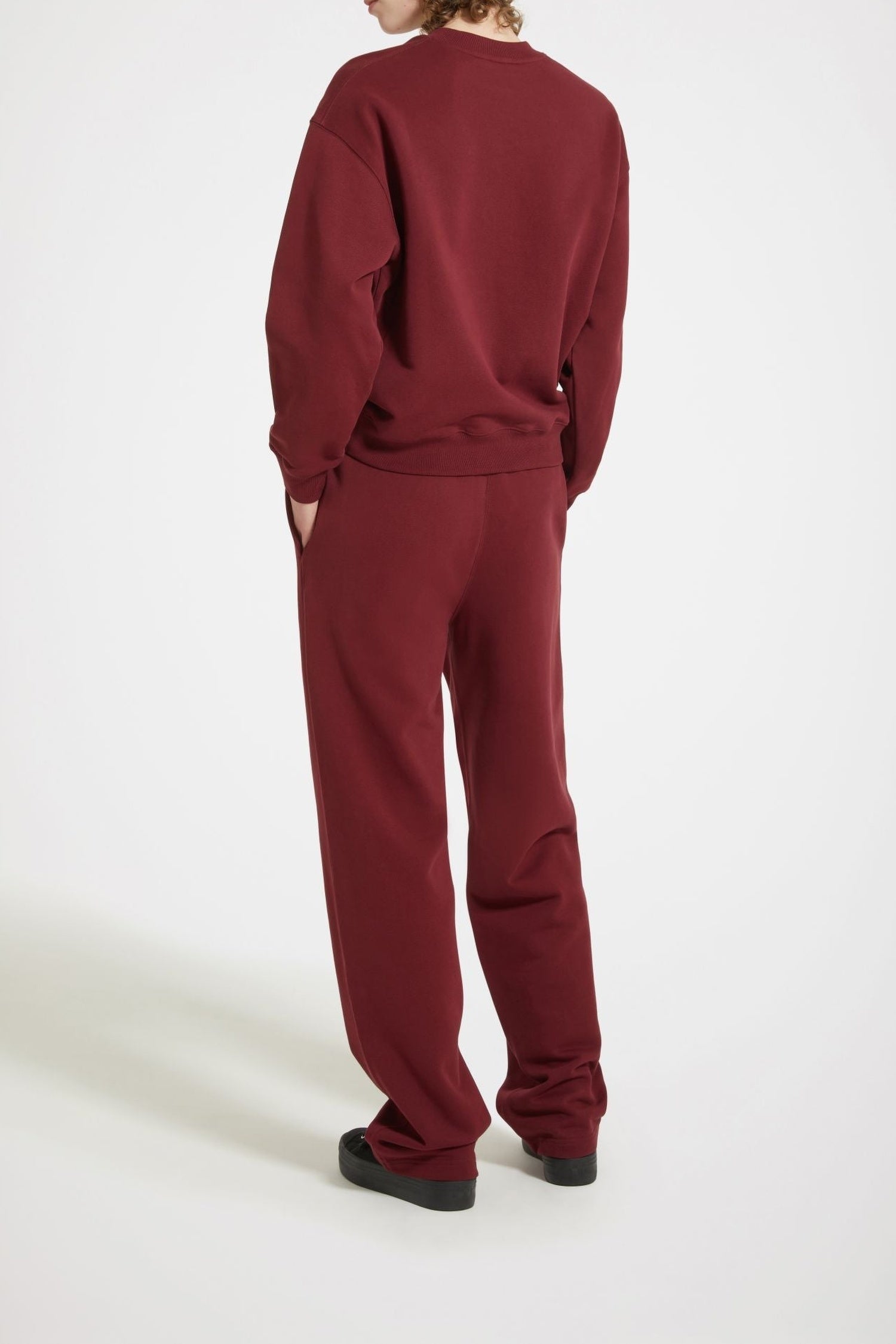 Pantalon de jogging à broderie bouclette en coton bio