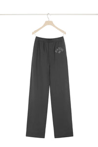 Pantalon de jogging à broderie bouclette en coton bio