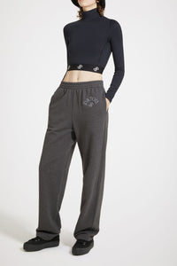 Pantalon de jogging à broderie bouclette en coton bio