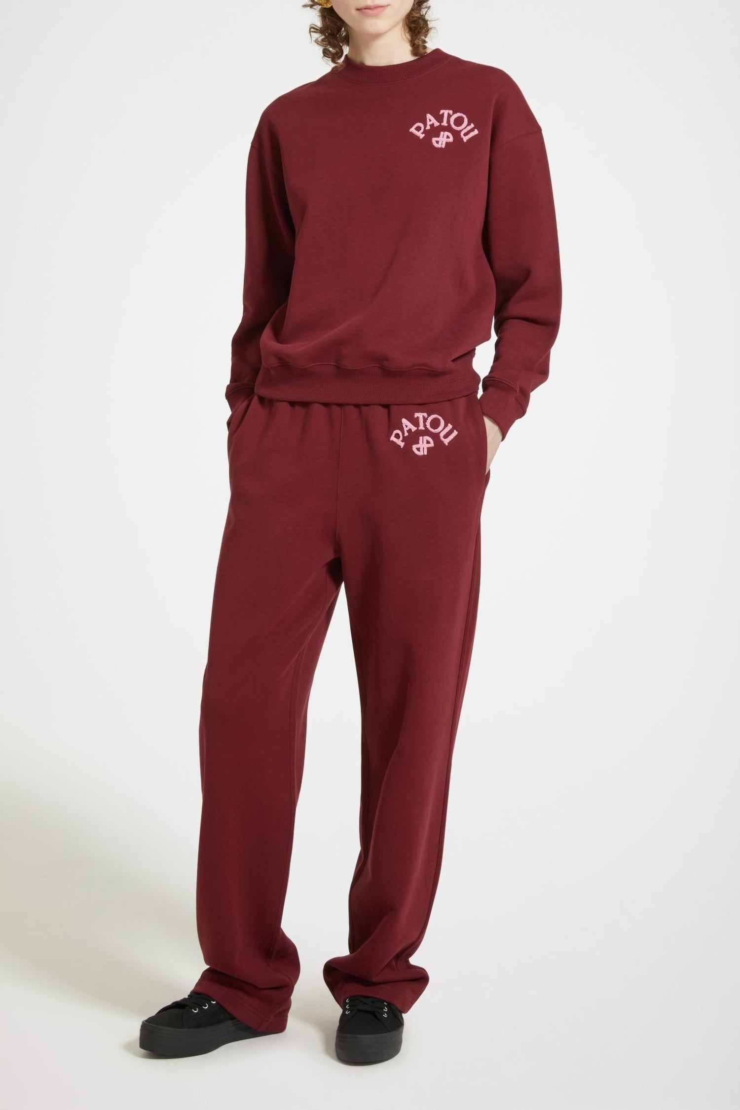 Sweatshirt Patou à broderie bouclette en coton bio