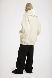 Bomber en faux shearling recyclé - Blanc Avalanche
