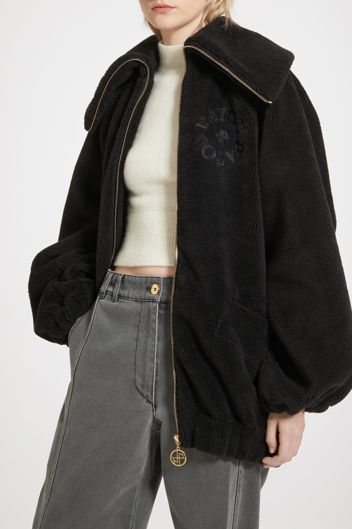 Bomber en faux shearling recyclé