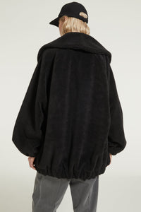 Bomber en faux shearling recyclé - Noir