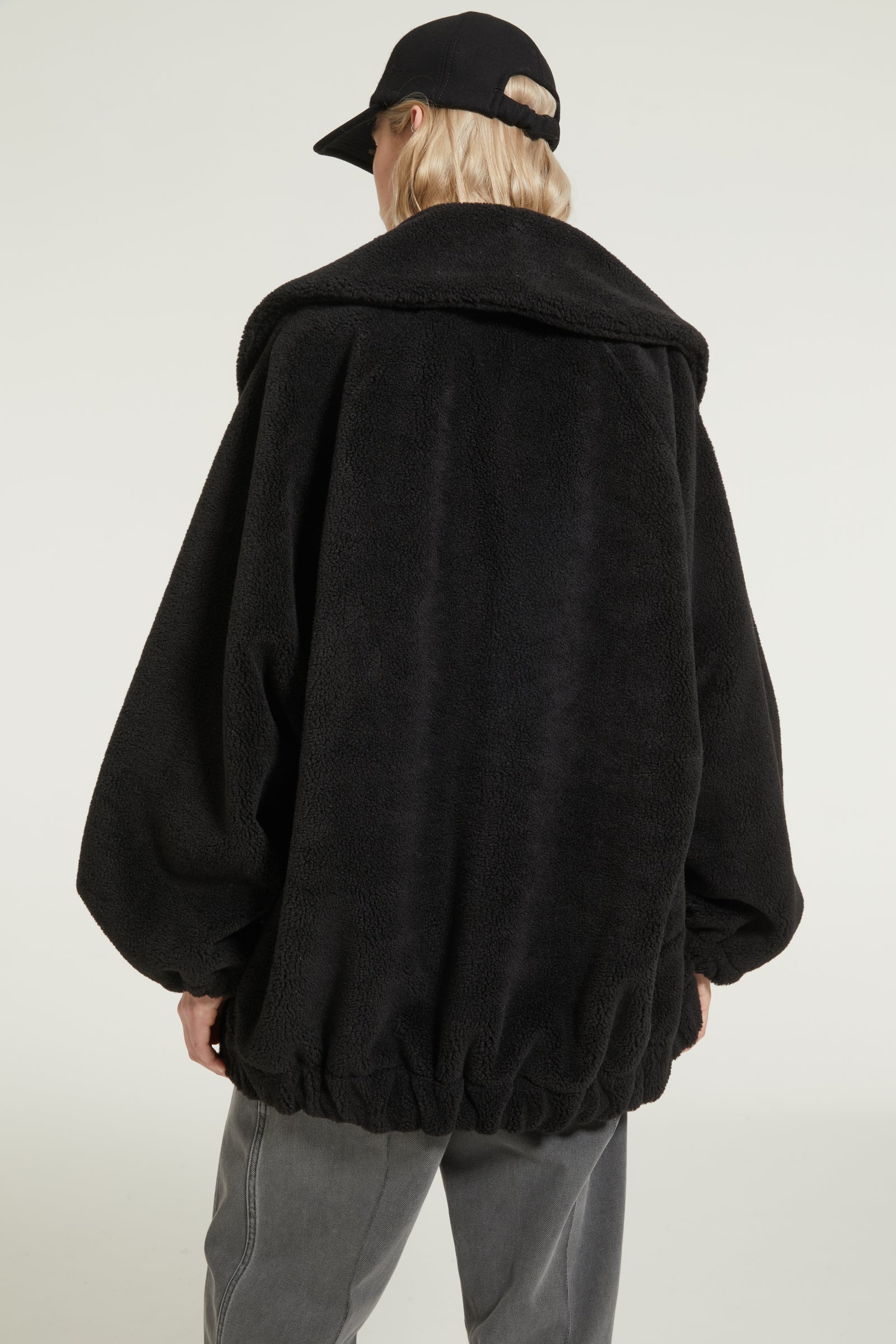 Bomber en faux shearling recyclé - Noir