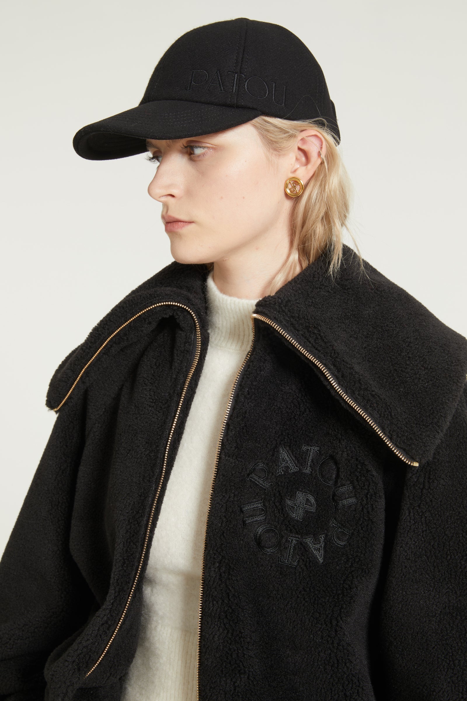 Bomber en faux shearling recyclé - Noir