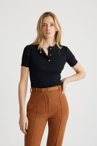 Black / Top henley en coton bio