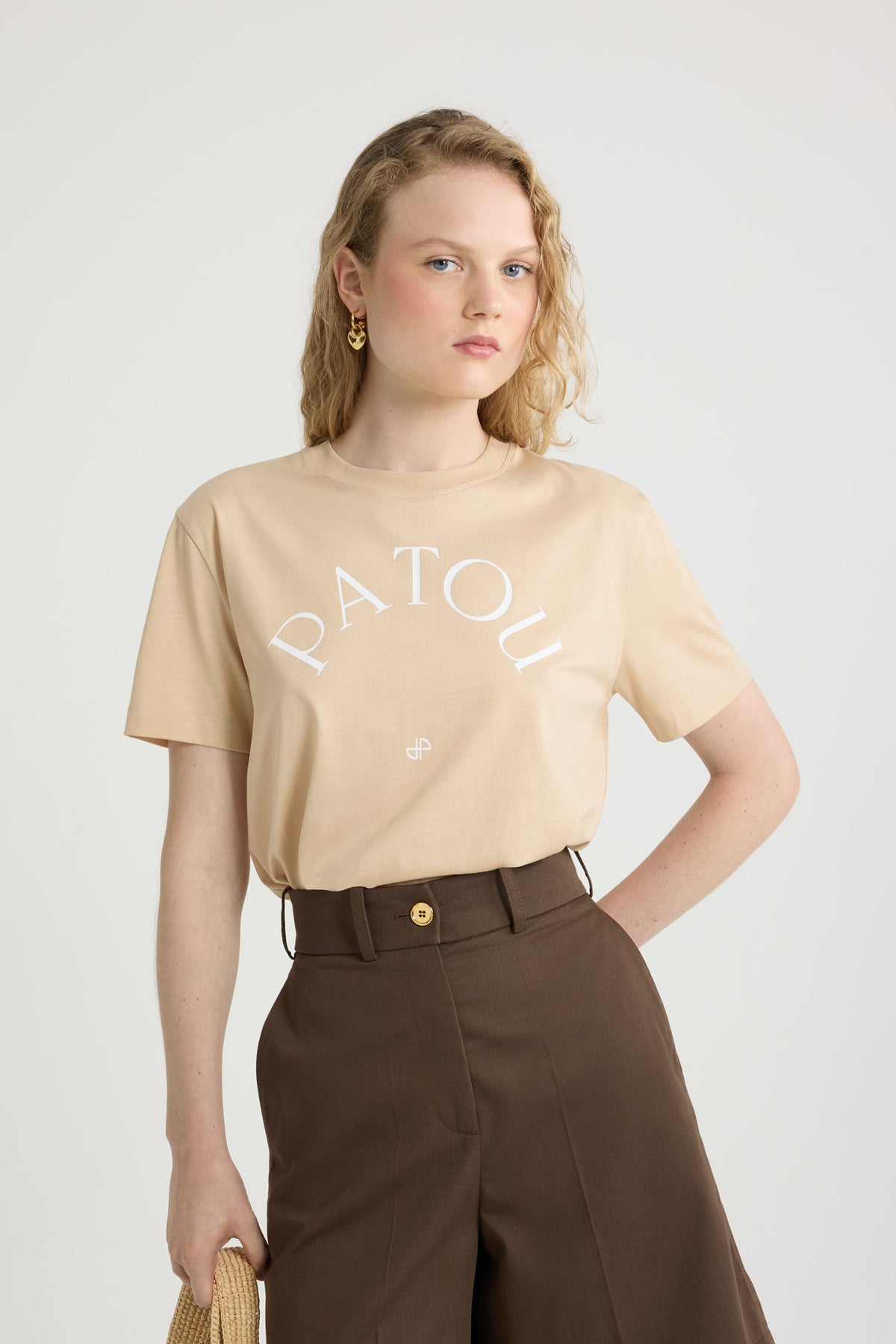 Praline / T-shirt à logo Patou et monogramme JP en coton bio