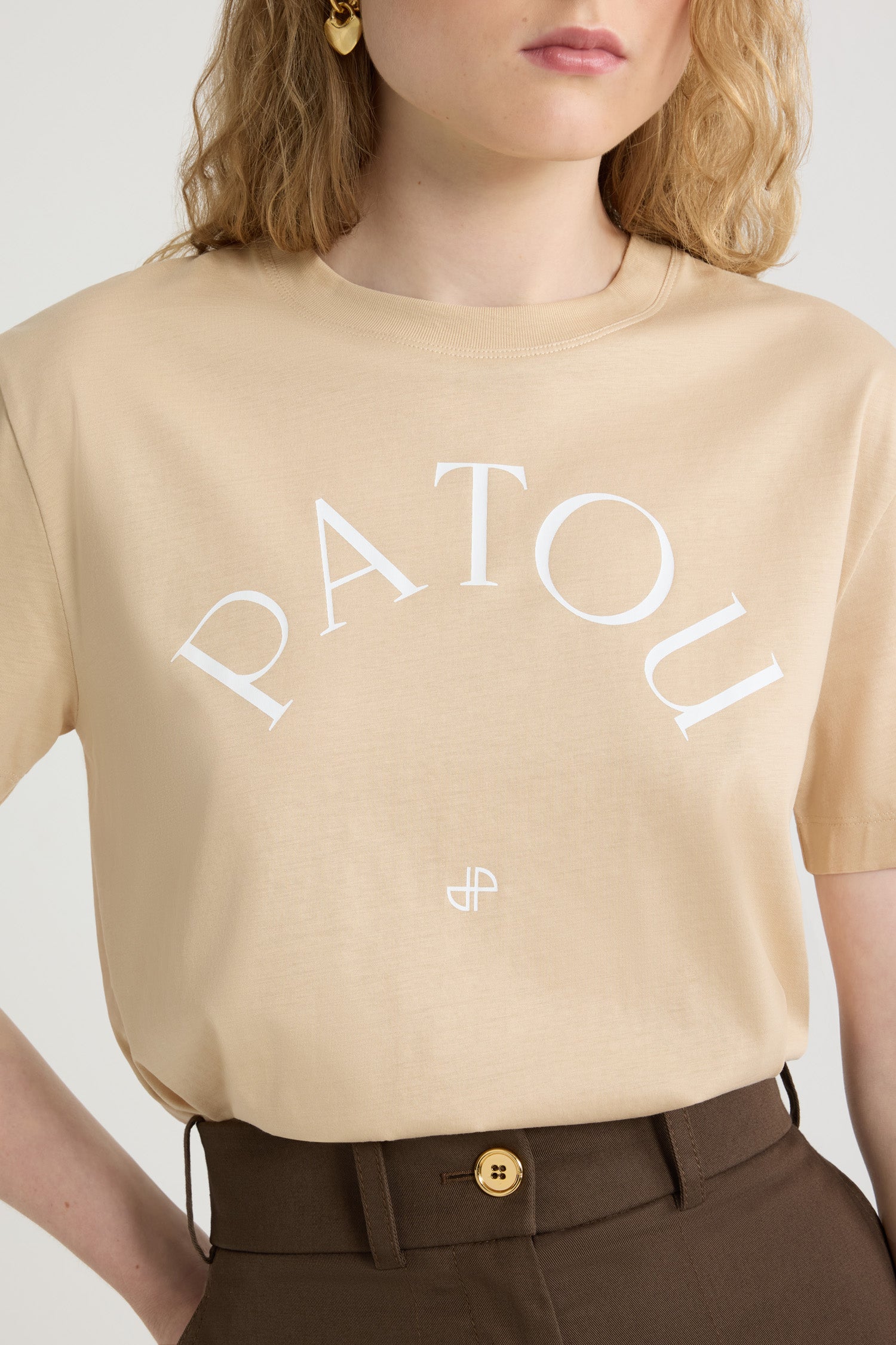 Praline / T-shirt à logo Patou et monogramme JP en coton bio