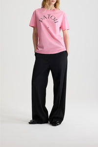 T-shirt logo Patou et monogramme JP en coton - Rose Perle