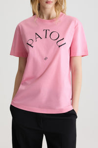 T-shirt logo Patou et monogramme JP en coton - Rose Perle