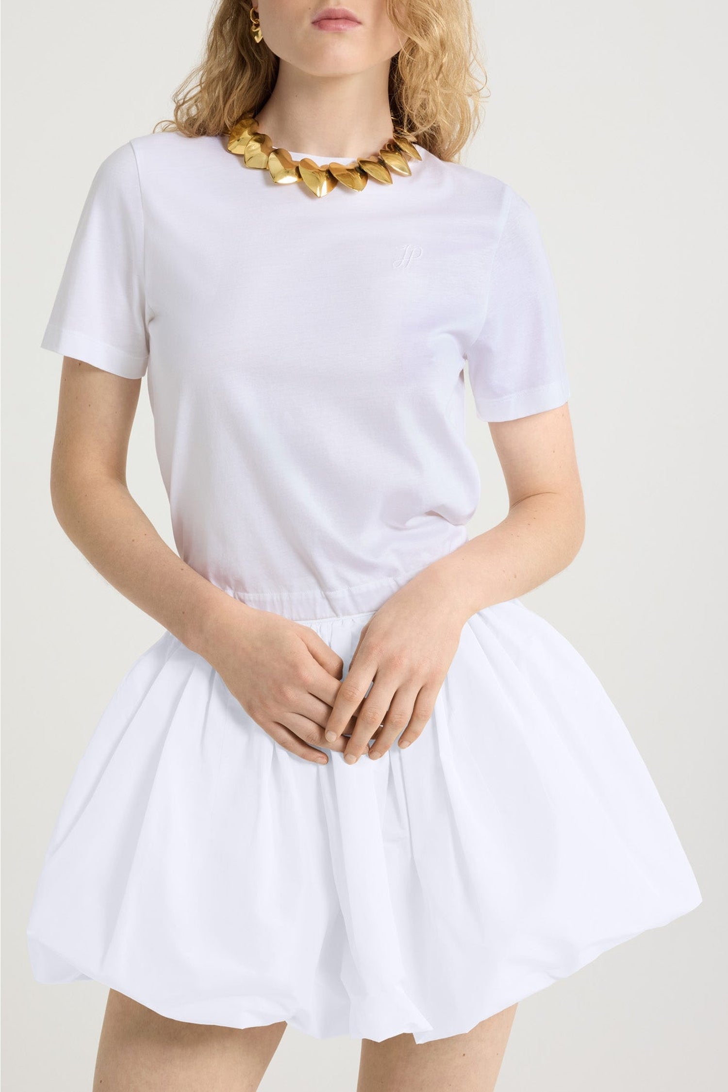 T-shirt dos nu en coton - Bleu Ciel