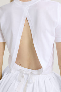 White / T-shirt dos nu en coton bio
