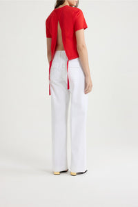 Cotton halter T-shirt - Lipstick Red