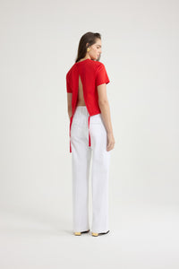 Lipstick Red / T-shirt dos nu en coton bio