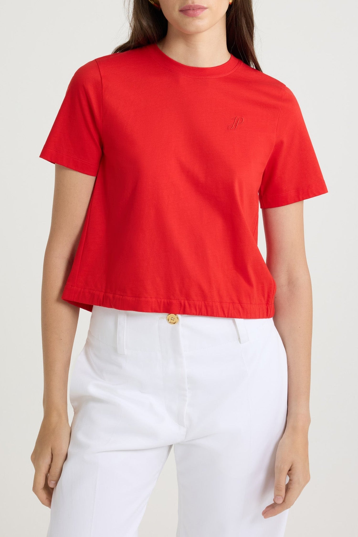 Cotton halter T-shirt - Lipstick Red
