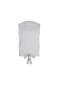Grey Pearl / Sweatshirt sans manches à logo Patou brodé en coton bio