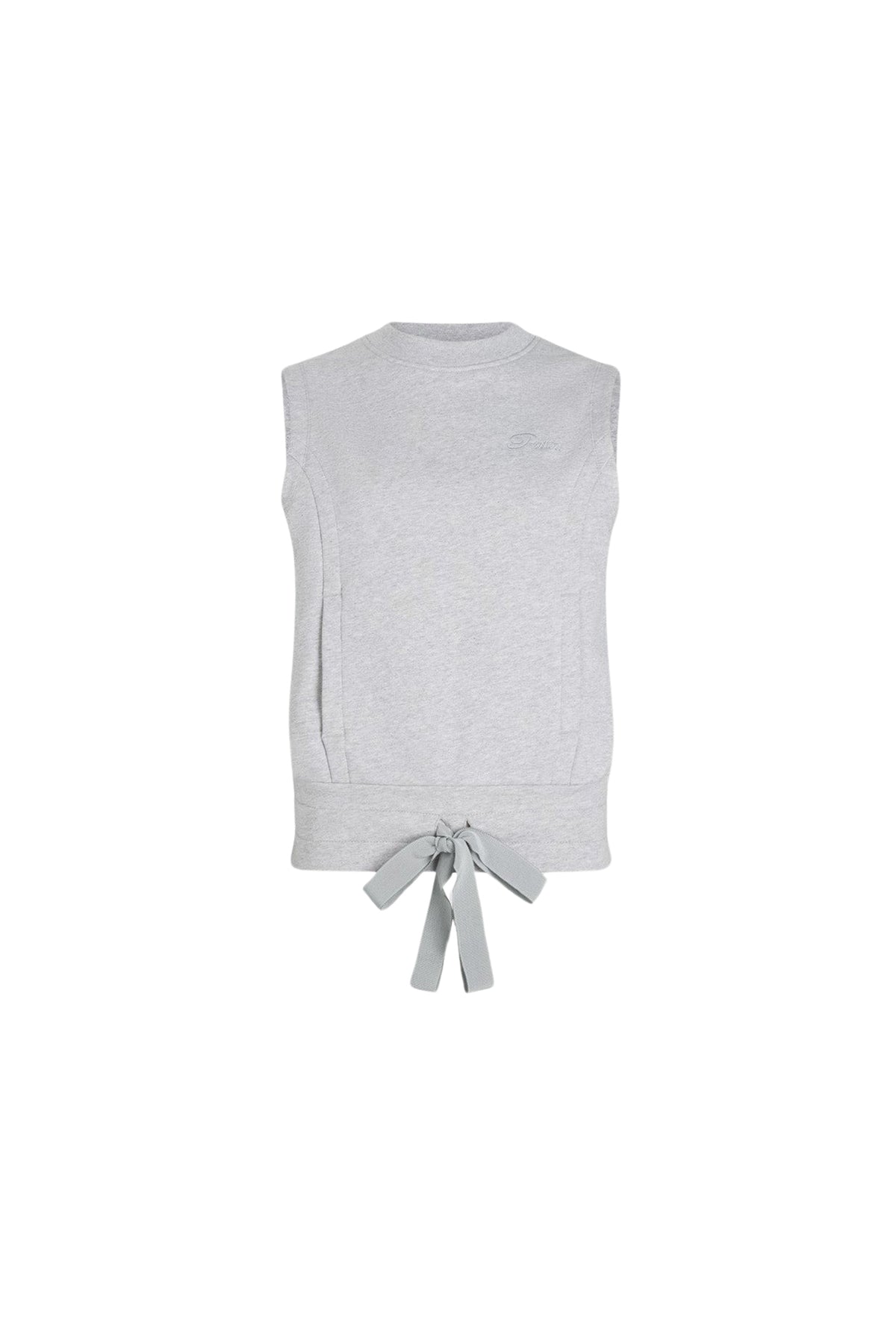 Grey Pearl / Sweatshirt sans manches à logo Patou brodé en coton bio
