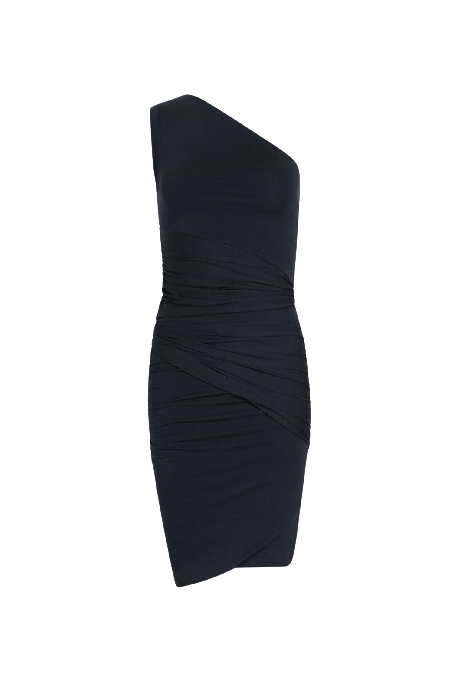 Robe midi asymétrique en coton - Bleu Marine