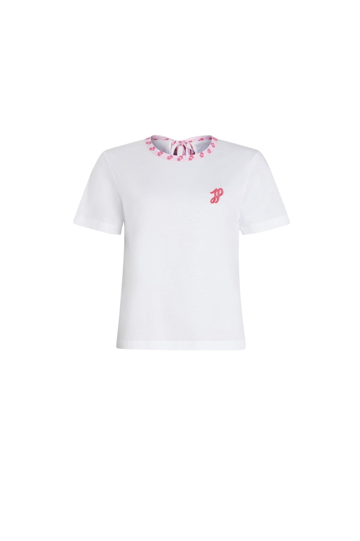 Small Provence Pink / T-shirt à col imprimé en coton bio