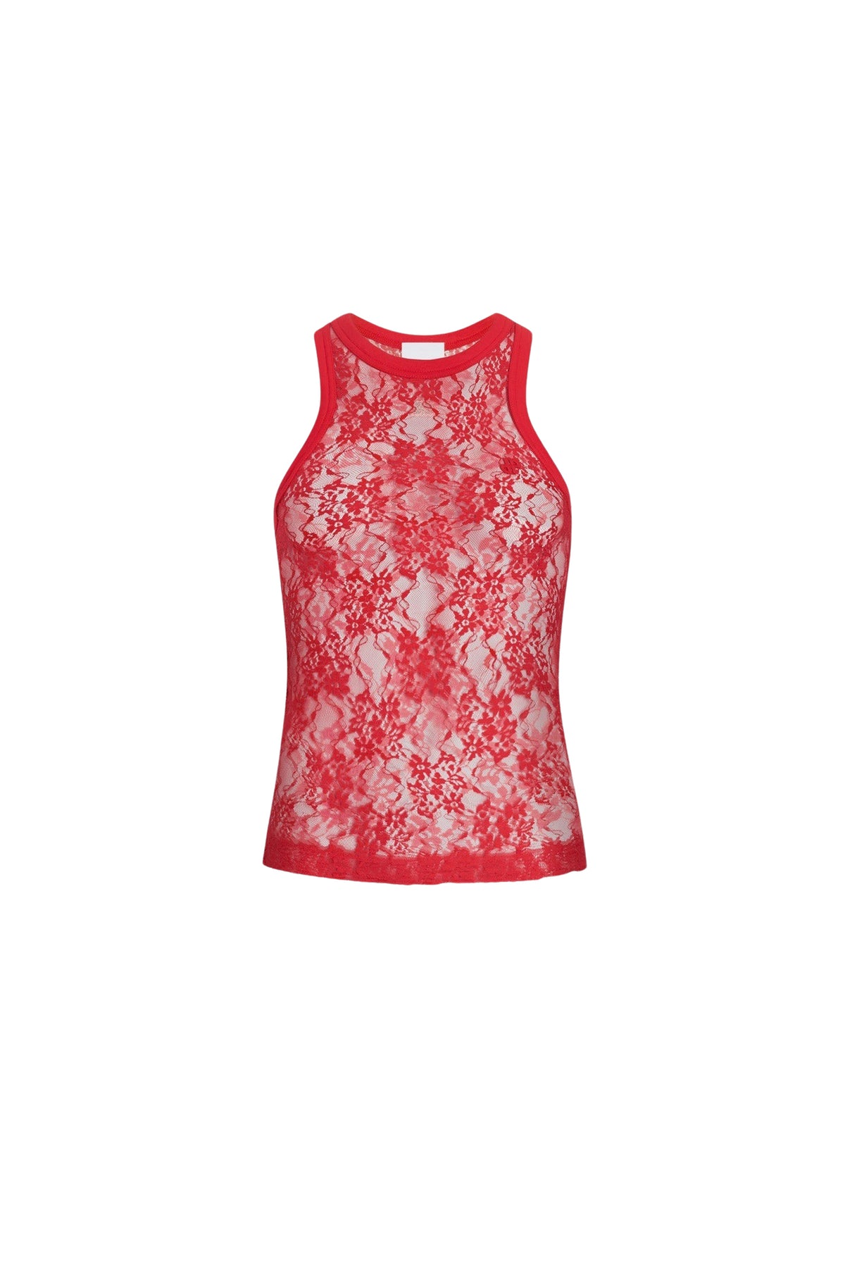 Babylone Red / Débardeur en jersey dentelle
