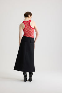 Babylone Red / Débardeur en jersey dentelle