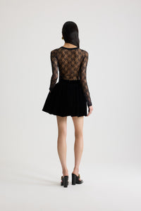 Black / Haut moulant en jersey dentelle
