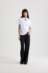 White / T-shirt avec étiquette Patou en coton bio