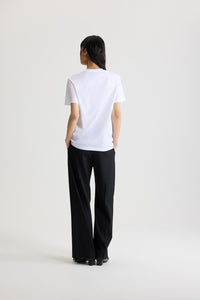 White / T-shirt avec étiquette Patou en coton bio