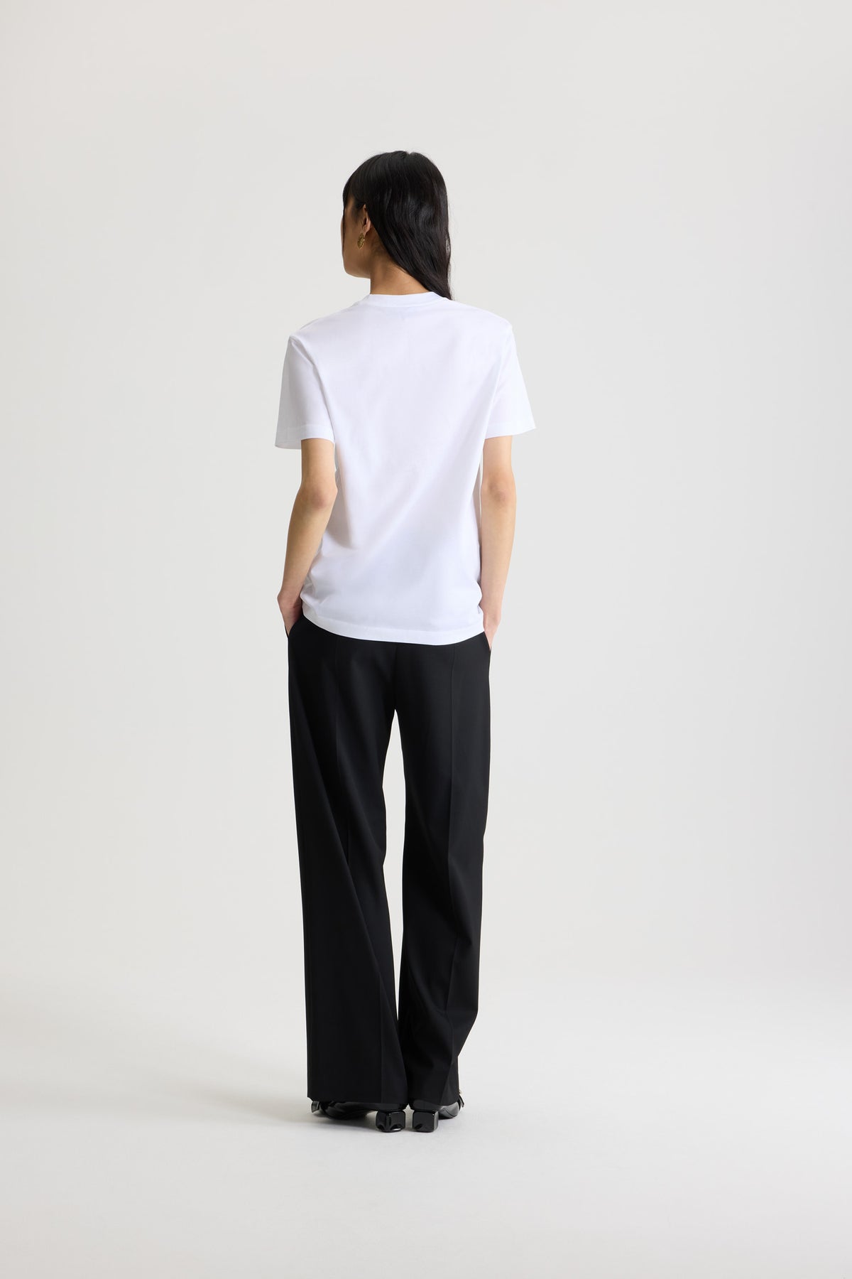White / T-shirt avec étiquette Patou en coton bio