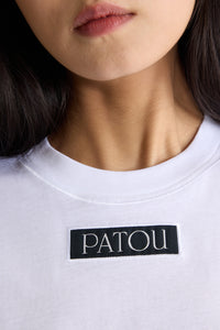 White / T-shirt avec étiquette Patou en coton bio